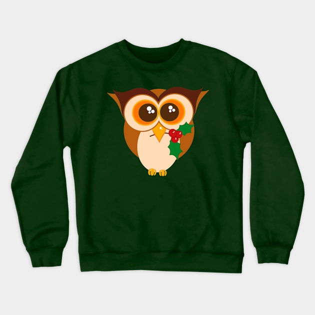 Christmas Owl Crewneck Sweatshirt by AlondraHanley